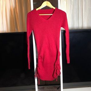 Red knit, sweater, dress, never worn, Great condition.